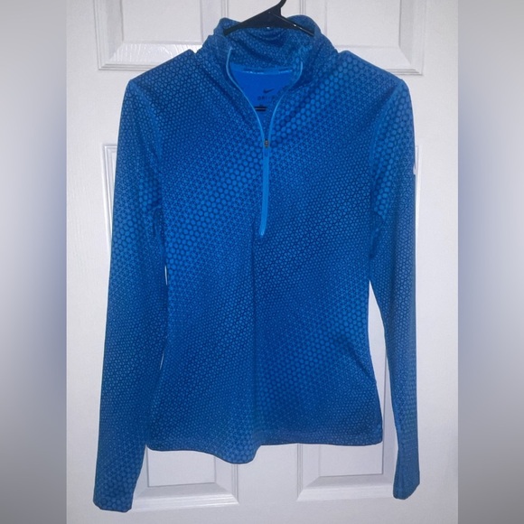 Nike Pro Dri-Fit 1/4 Zip Blue Dot - Picture 1 of 6